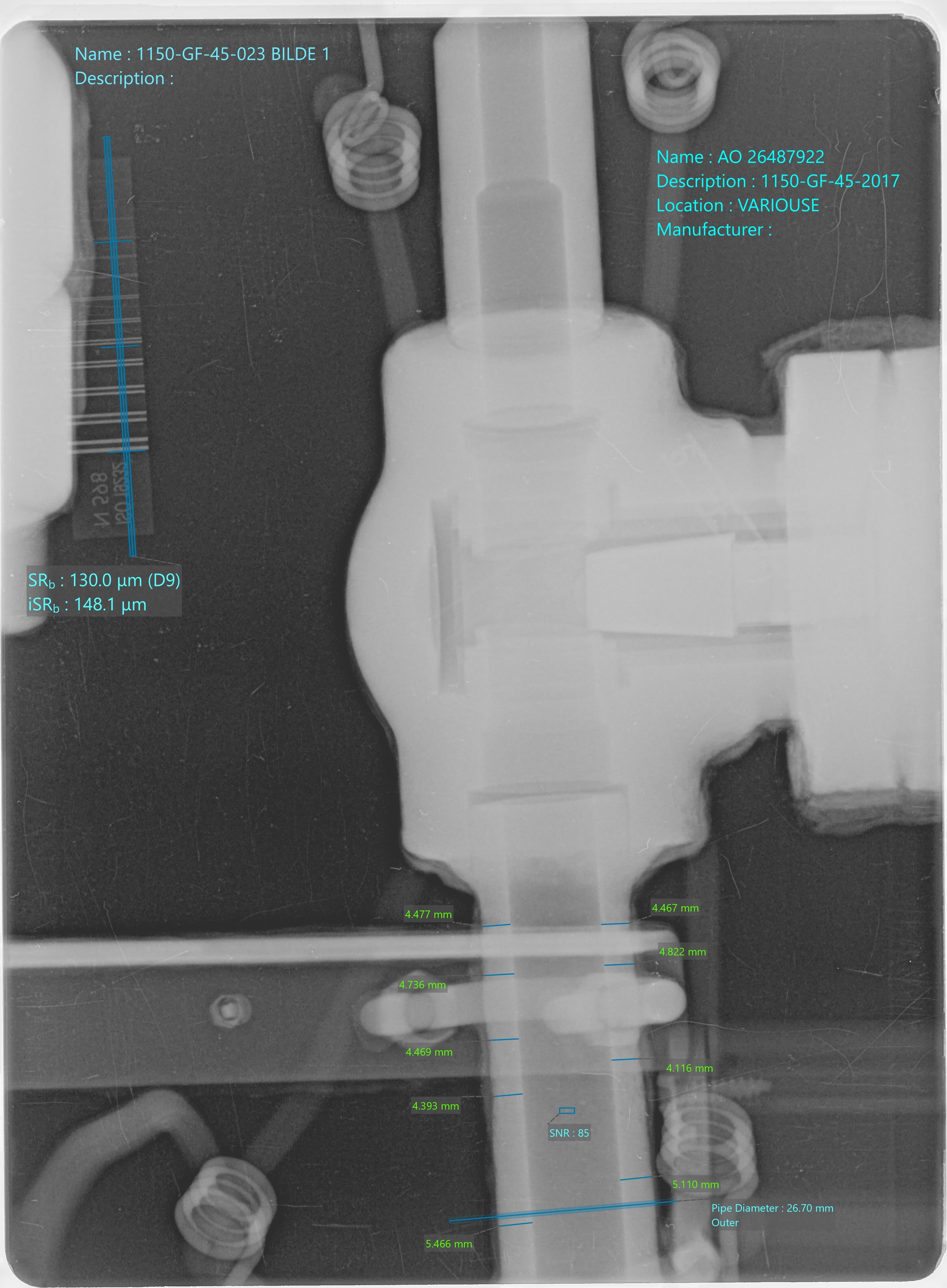 Radiography of the tools we use for inspection